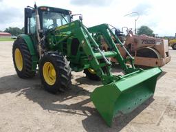 John Deere 6430 MFWD Tractor, s/n 706552: C/A, Loader w/ Bkt.