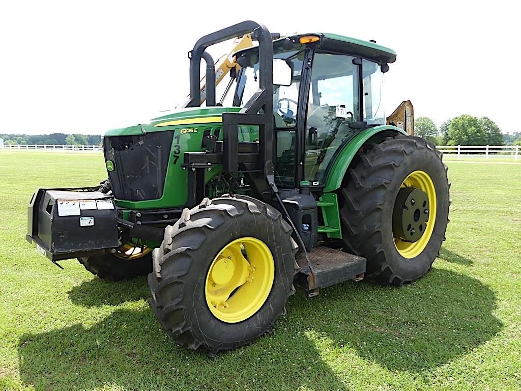 2021 John Deere 6105E MFWD Tractor, s/n 13036: C/A, Power Shuttle, 3PH, 3 H