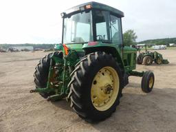 John Deere 7200 Tractor, s/n RW7200H001312: 2wd, Encl. Cab, Drawbar, Liftt