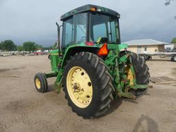 John Deere 7200 Tractor, s/n RW7200H001312: 2wd, Encl. Cab, Drawbar, Liftt