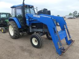 New Holland 8160 Tractor, s/n 07542B: 2wd, Encl. Cab, NH 7312 Loader, No Bk