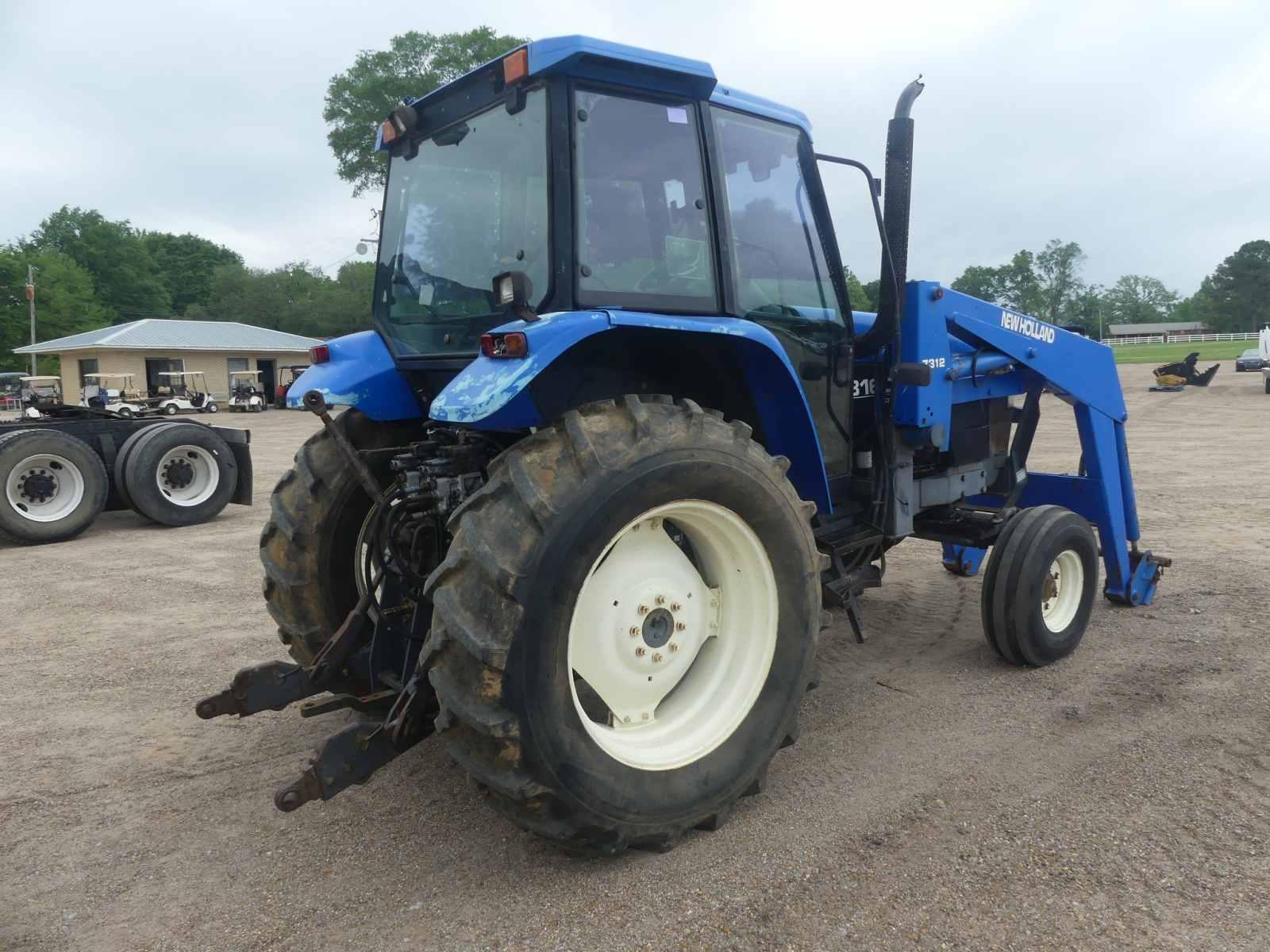 New Holland 8160 Tractor, s/n 07542B: 2wd, Encl. Cab, NH 7312 Loader, No Bk