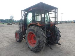Kubota M9960 MFWD Tractor, s/n 51285: Encl. Cab, Forestry Cage, Drawbar, PT