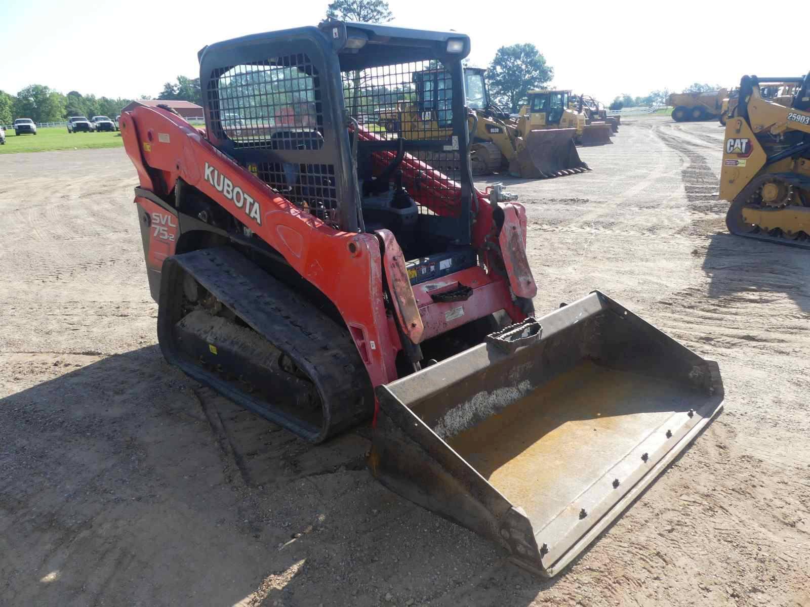 2014 Kubota SVL75-2 Skid Steer, s/n 21100: Canopy, Rubber Tracks, GP Bkt.,