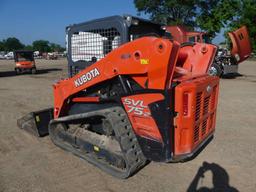 2014 Kubota SVL75-2 Skid Steer, s/n 21100: Canopy, Rubber Tracks, GP Bkt.,