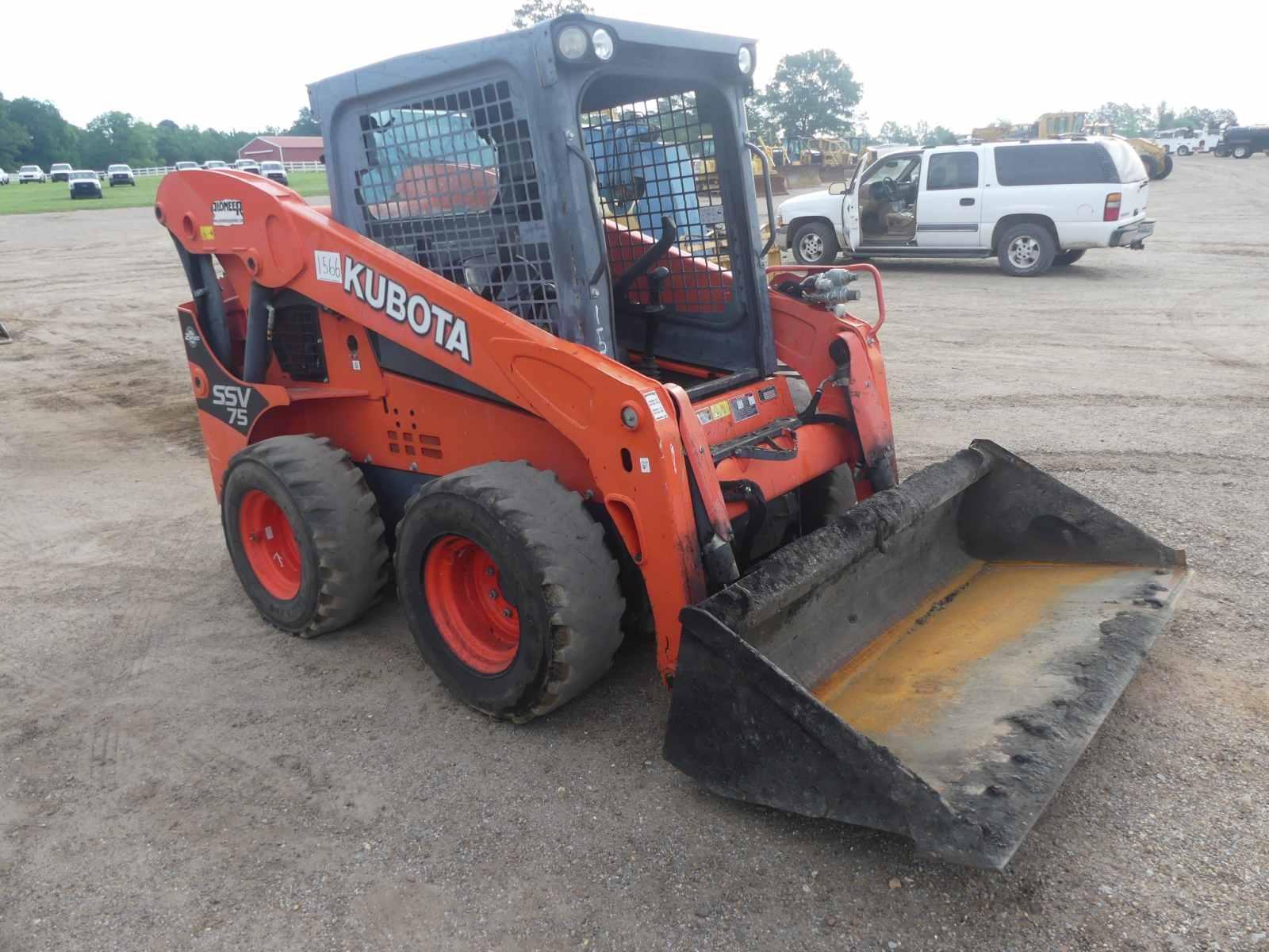 2006 Kubota SSV75 Skid Steer, s/n 11027: Canopy, GP Bkt., Hyd. QC, Rubber-t