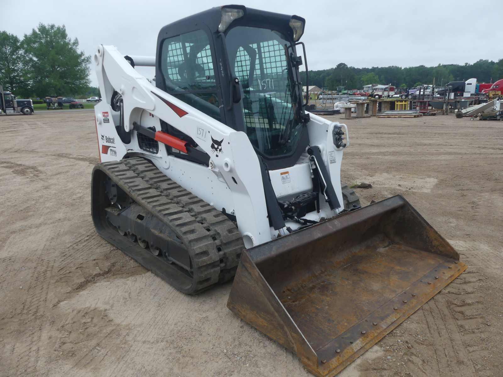 2017 Bobcat T770 Skid Steer, s/n AT6314204: Encl. Cab, GP Bkt., Rubber Trac