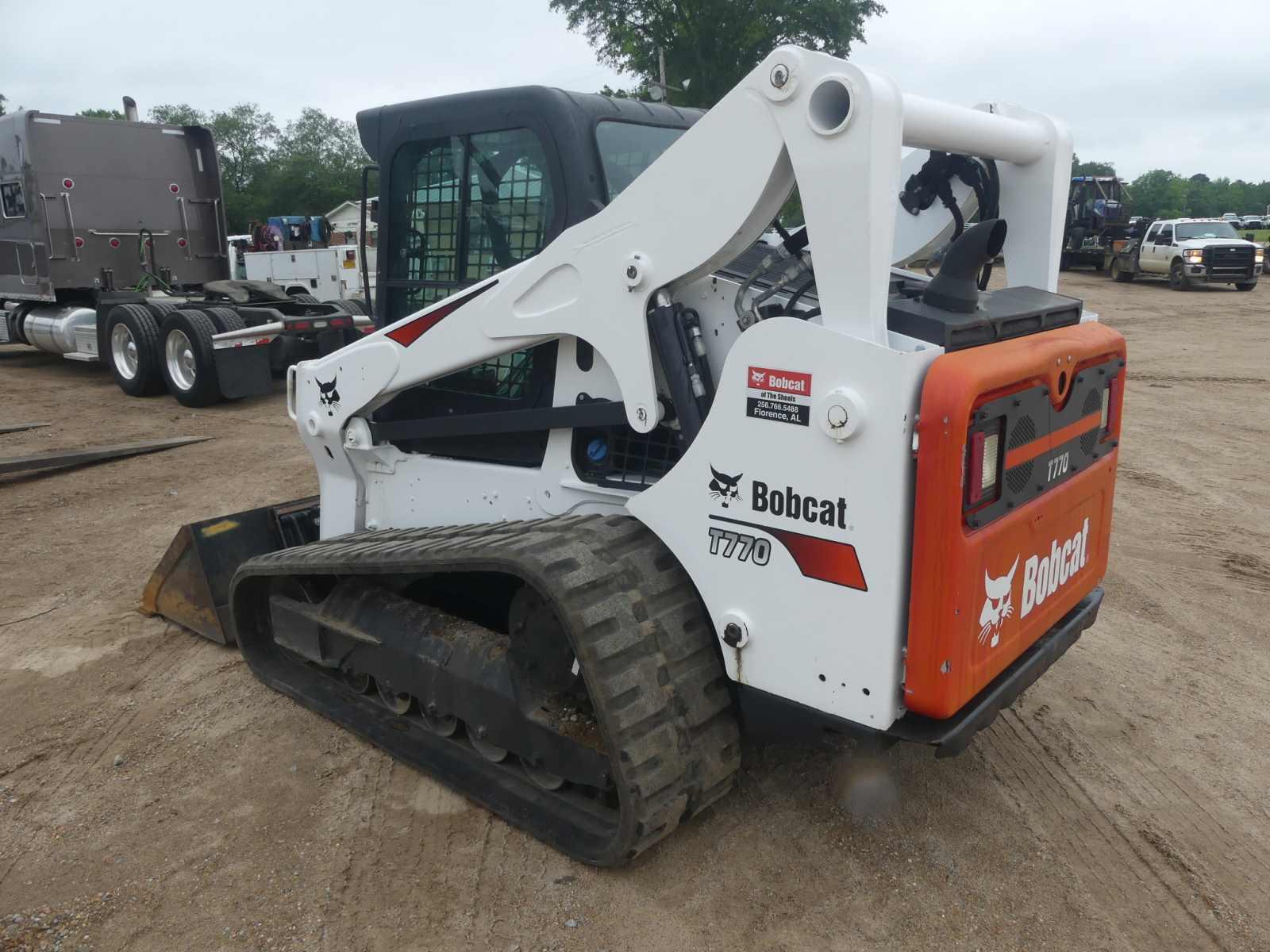 2017 Bobcat T770 Skid Steer, s/n AT6314204: Encl. Cab, GP Bkt., Rubber Trac