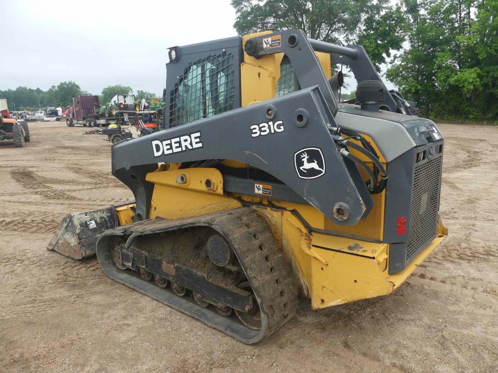 2017 John Deere 331G Skid Steer, s/n 1T0331GMJHF309124: C/A, High Flow, Joy