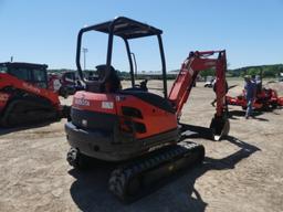 2015 Kubota KX71-3 Mini Excavator, s/n JKUK0713A01H21815: 4-post Canopy, Ru