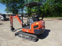 2014 Kubota KX018-4 Mini Excavator, s/n 41297: 4-post Canopy, Meter Shows 1