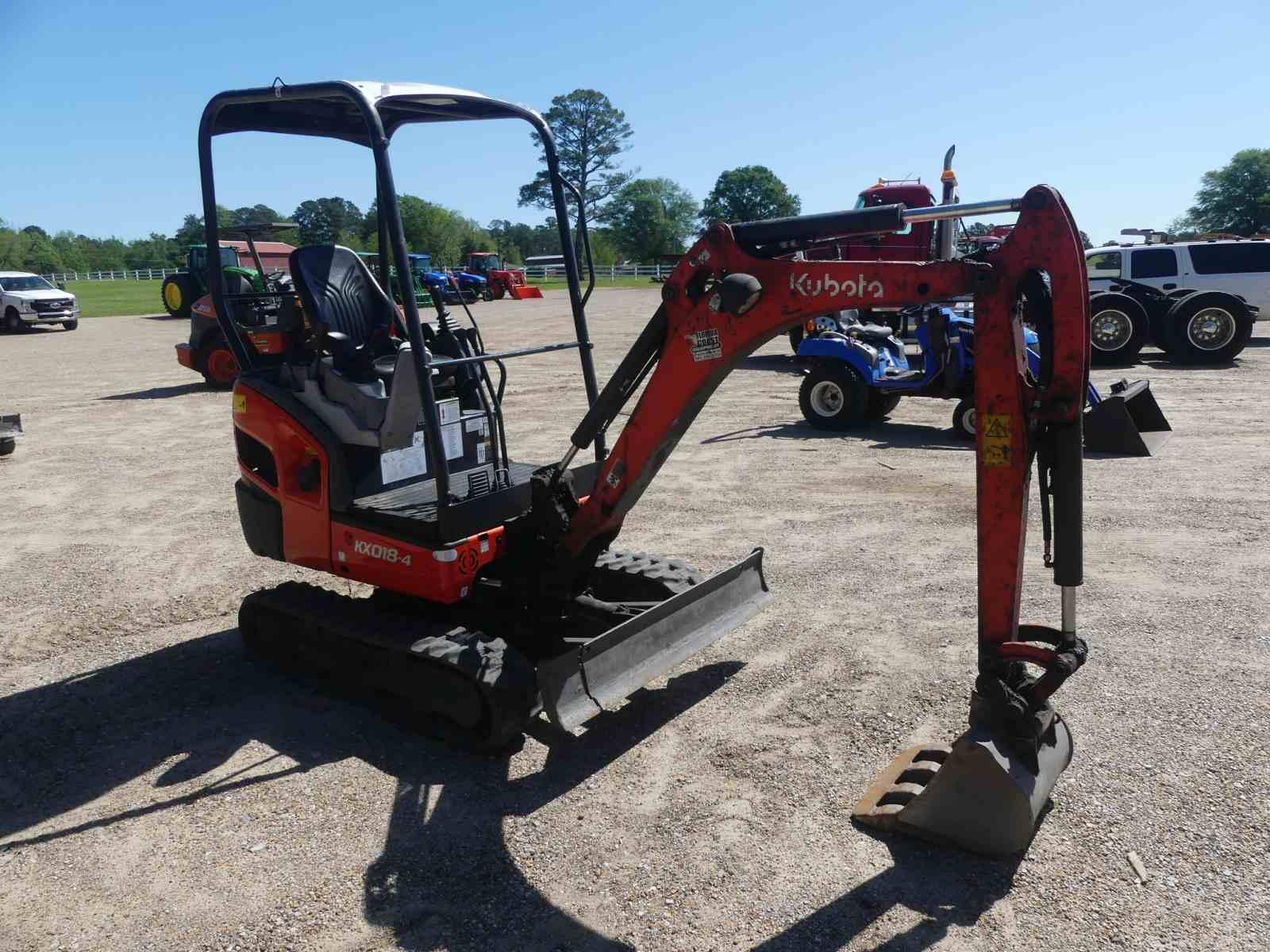 2021 Kubota KX018-4 Mini Excavator, s/n KBCGF15CCLZK45849: 4-post Canopy, R