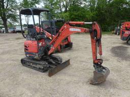 2019 Kubota U17 Mini Excavator, s/n JKUU0173K01H47094: 4-post Canopy, Rubbe