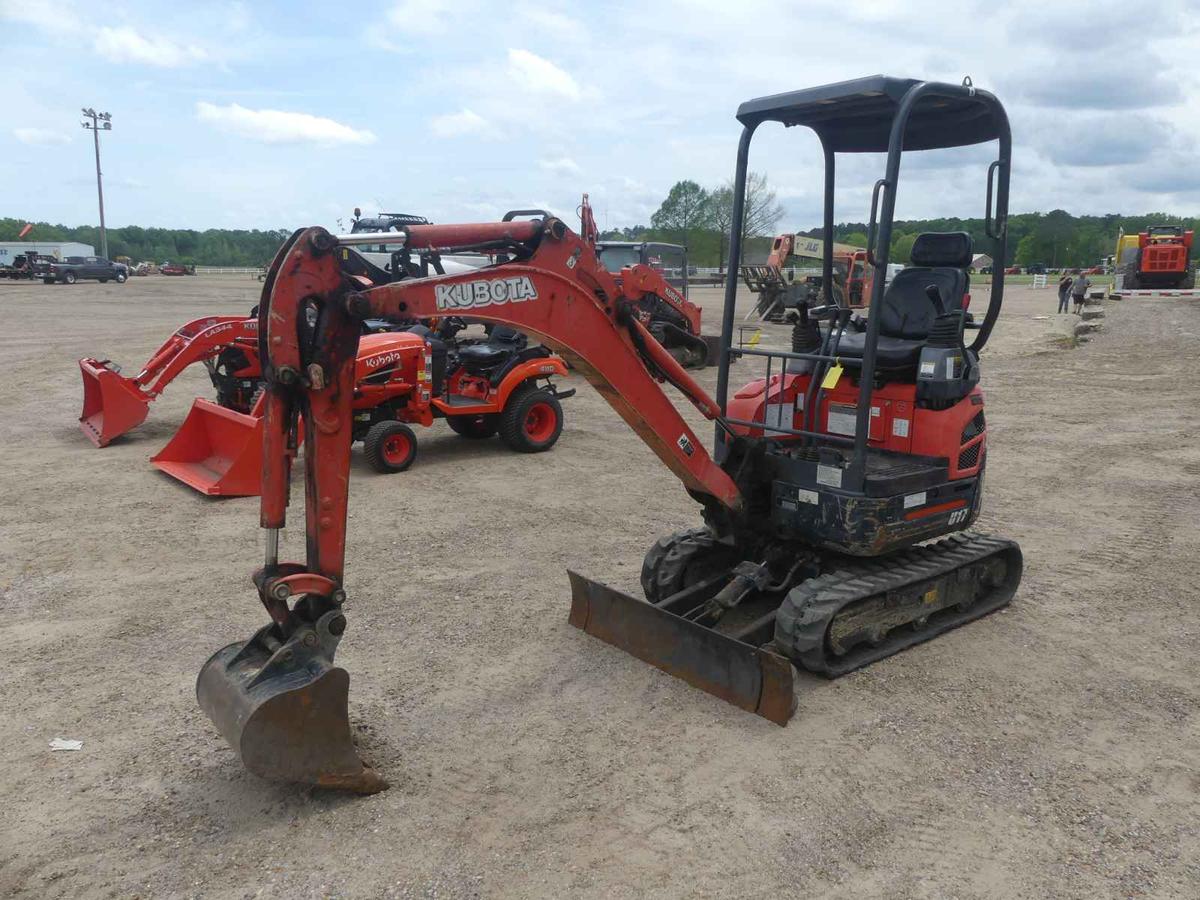 2019 Kubota U17 Mini Excavator, s/n JKUU0173K01H47094: 4-post Canopy, Rubbe