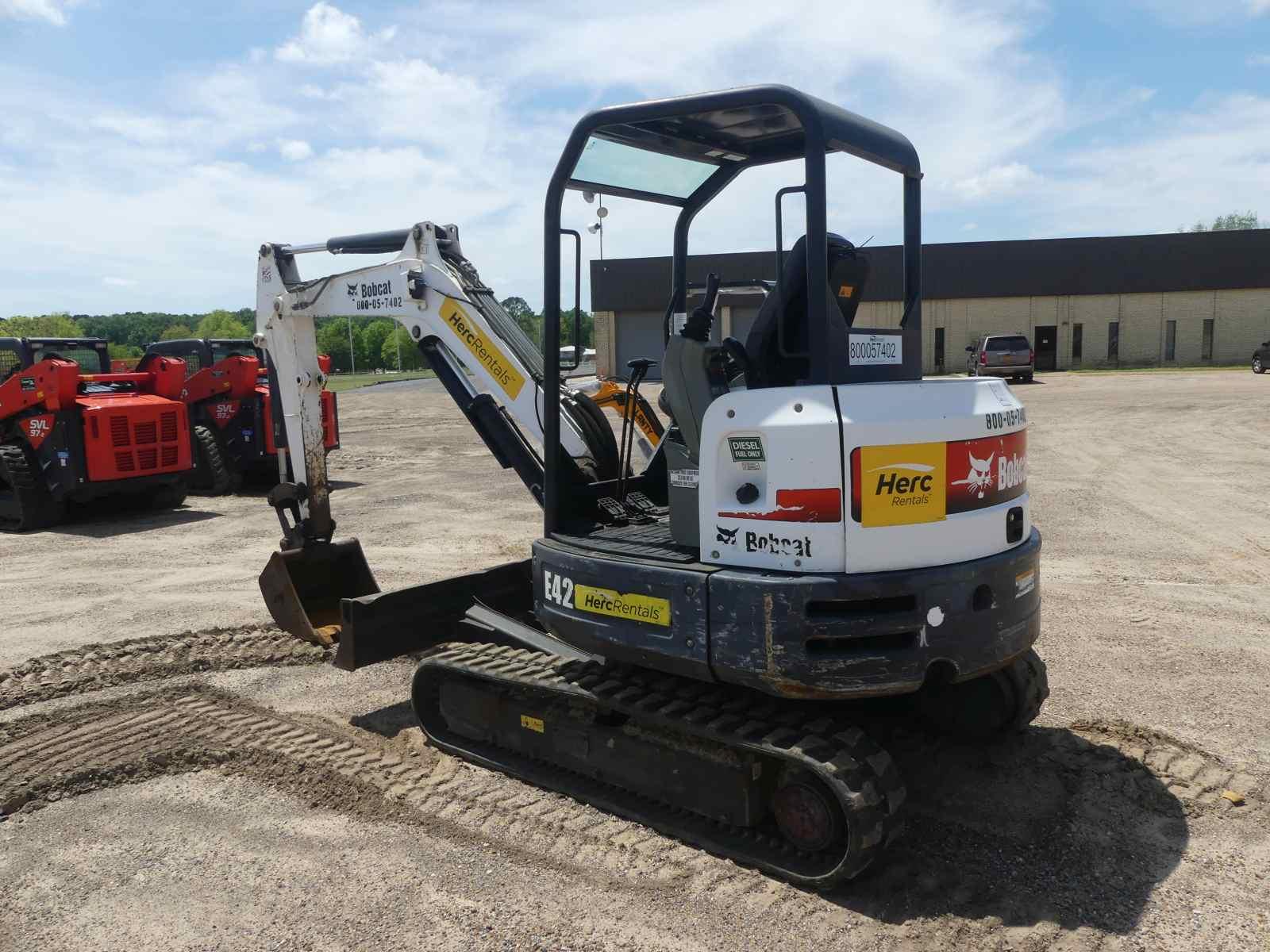 2015 Bobcat E42 Mini Excavator, s/n B2VW11822: Canopy, Rubber Tracks, Blade