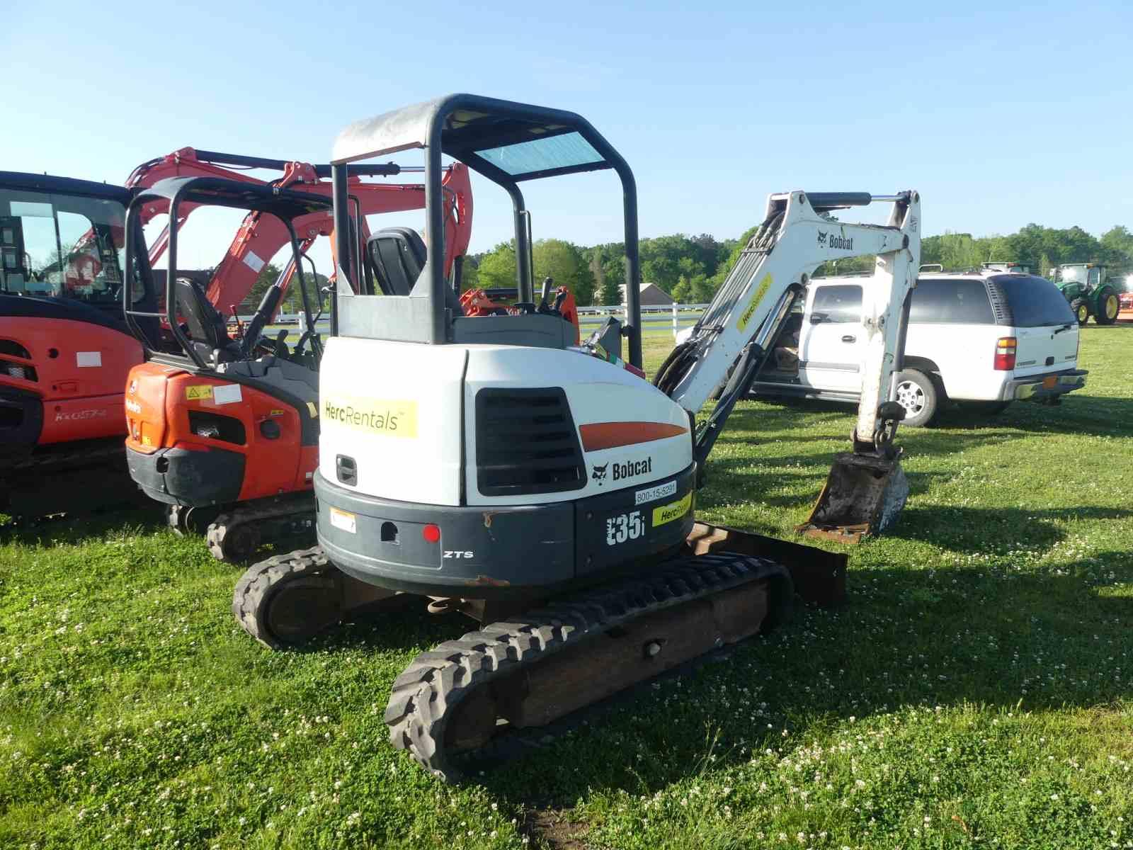 2017 Bobcat E35i Mini Excavator, s/n AUYM14517: Canopy, Rubber Tracks, Blad