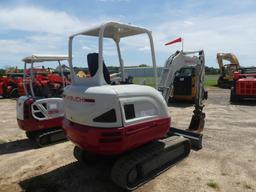 Takeuchi TB230 Mini Excavator, s/n 130000759: Canoyy, Blade, Rubber Tracks,