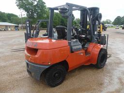 Toyota 7FGU45 Forklift, s/n 60323: Canopy, Diesel Eng., Dual Drive Tires, T