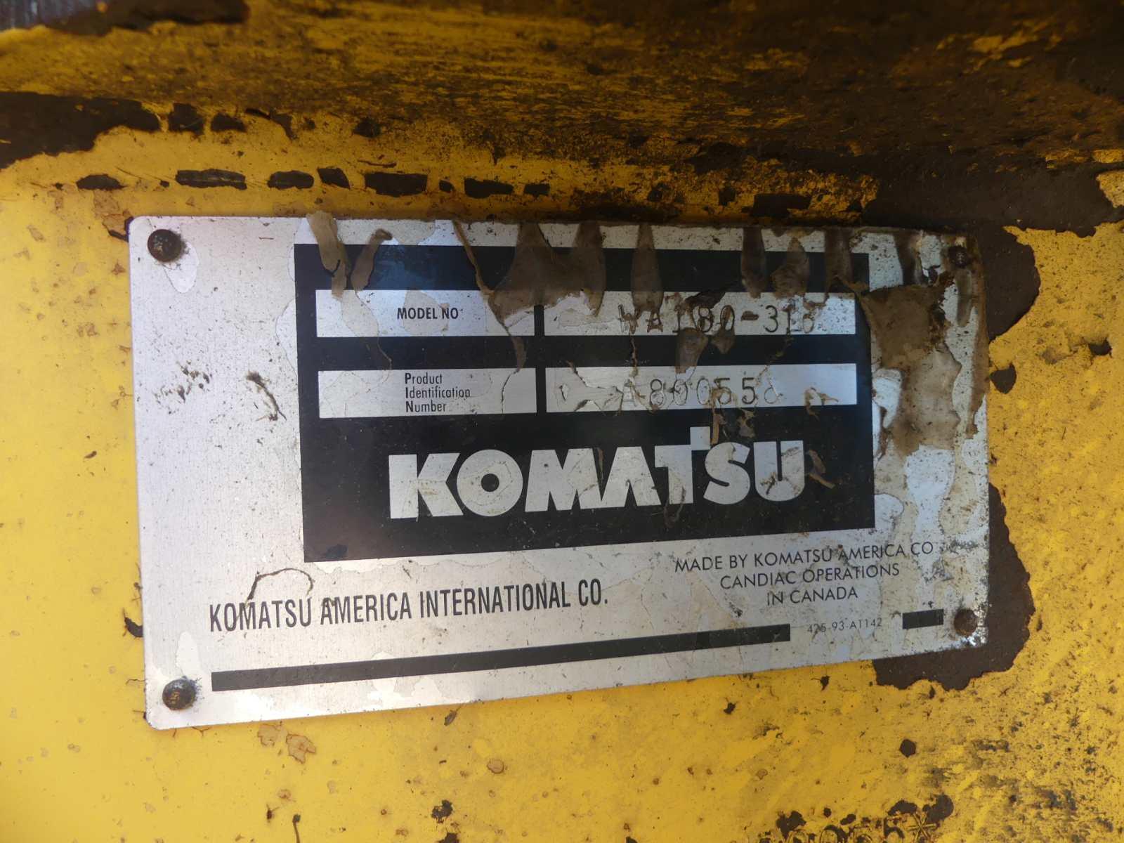 1997 Komatsu WA180-3L Rubber-tired Loader, s/n A80055: Encl. Cab, GP Bkt.,