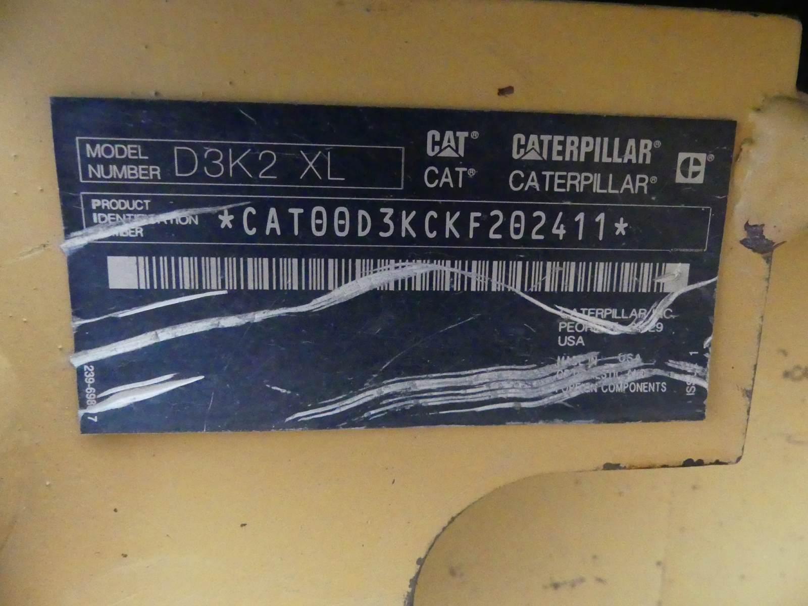2018 Cat D3K2 XL Dozer, s/n KF202411: Canopy, 6-way Blade, Pull Bar, Meter