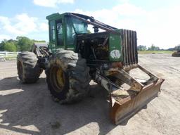 John Deere 648G Grapple Skidder, s/n DW648GX604024: Blade, Meter Shows 3082