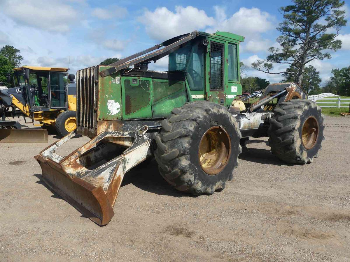 John Deere 648G Grapple Skidder, s/n DW648GX604024: Blade, Meter Shows 3082