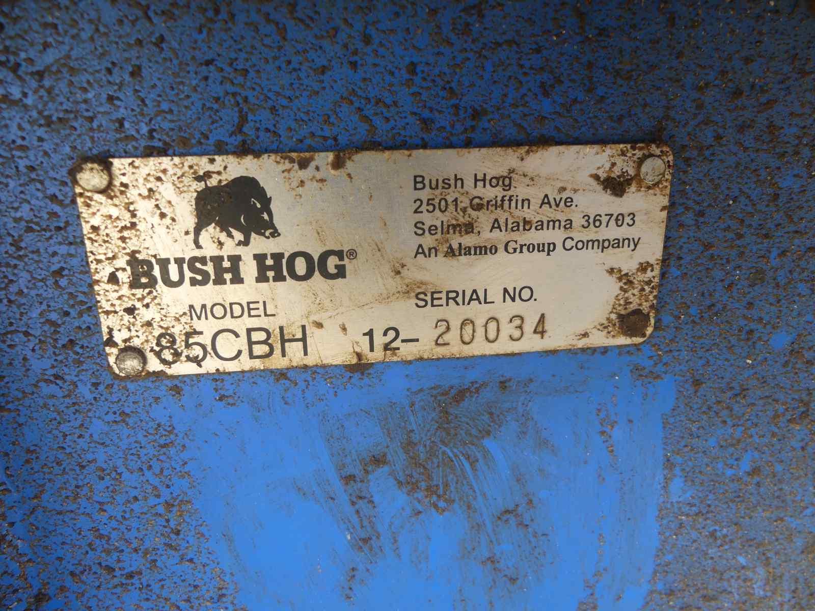 Bush Hog 85CBH Backhoe Attachment, s/n 20034