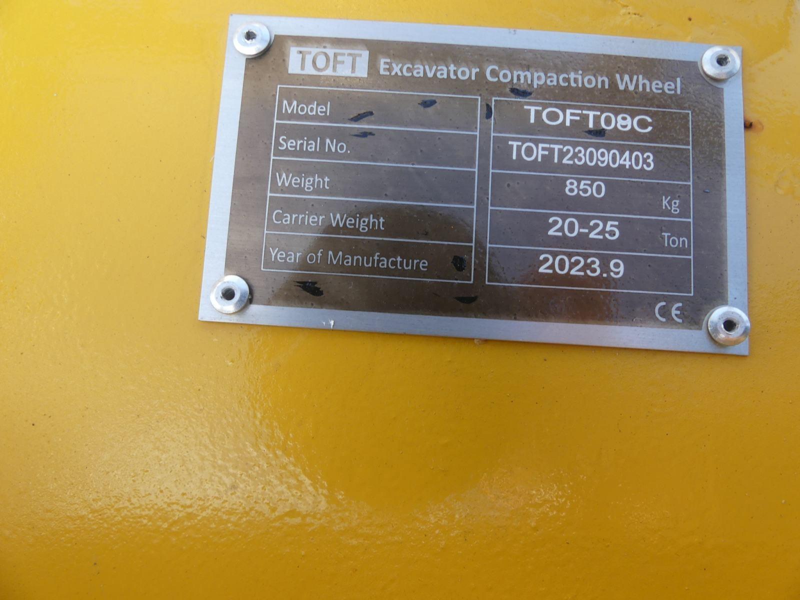 Unused 2023 Toft 16" Excavator Sheepsfoot Roller Trench Compactor, s/n 9040