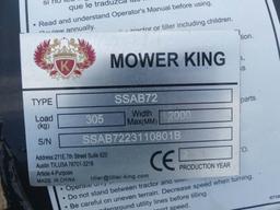 2023 Mower King SSAB72 Rotary Mower, s/n 110801B for Skid Steer