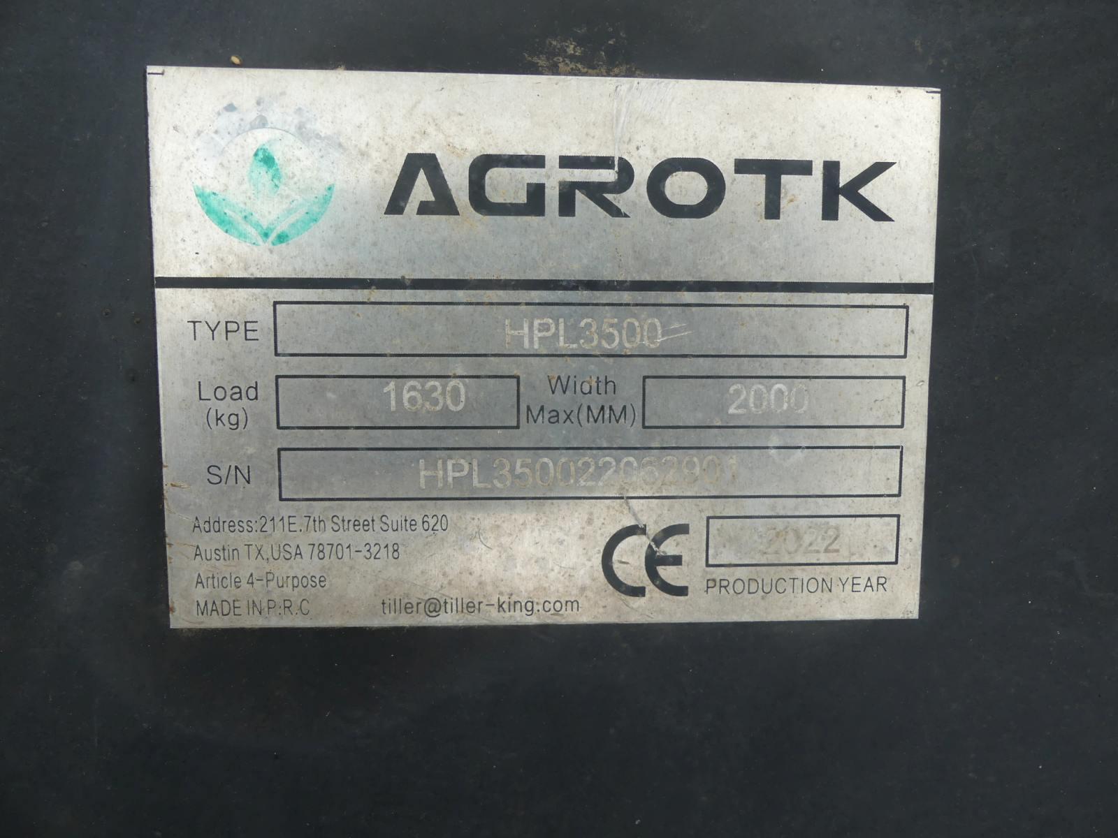 2022 Agrotk HPL3500 Concrete Crusher, s/n 22062901 for Excavator