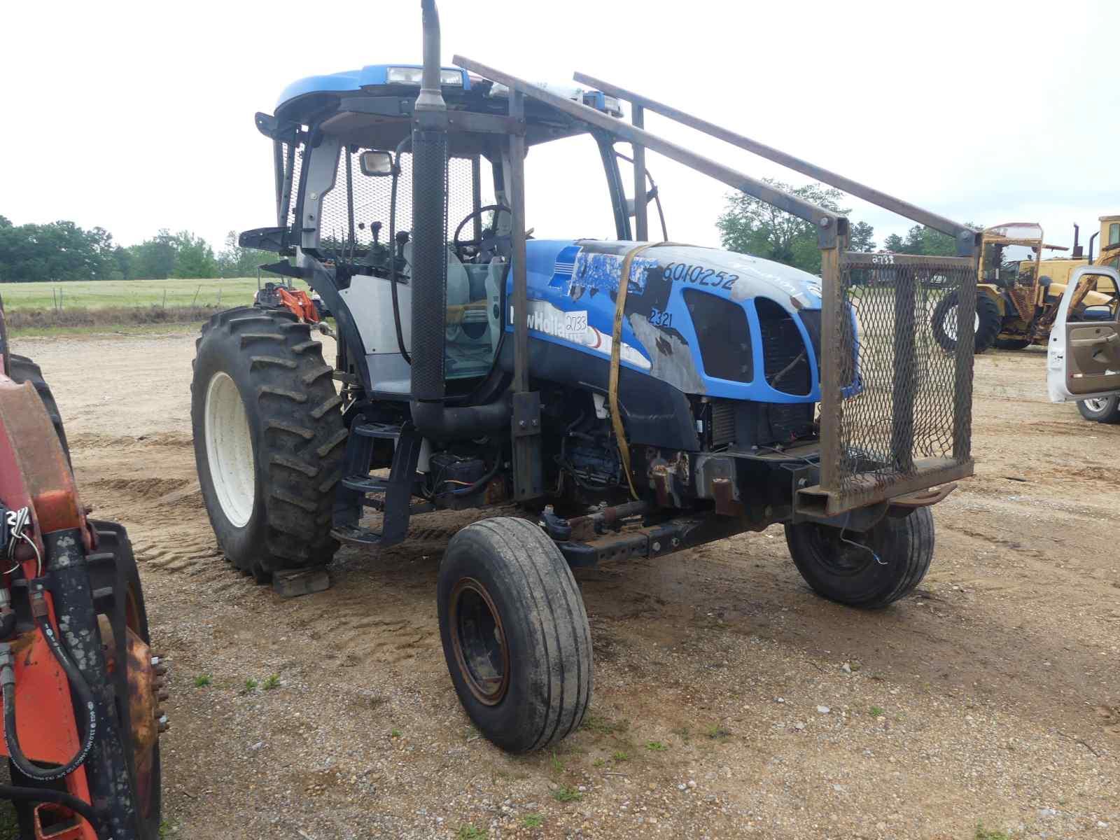 New Holland TS115A Tractor, s/n CP264221 (Salvage): Encl. Cab, Sweeps