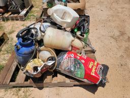 (8) Pump Sprayers, (1) Metal Pump Sprayers, Misc Items