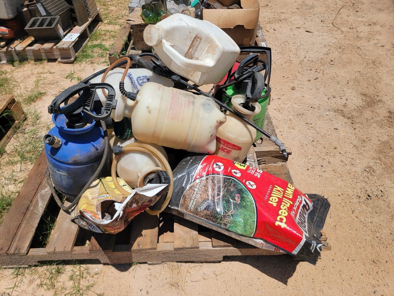 (8) Pump Sprayers, (1) Metal Pump Sprayers, Misc Items