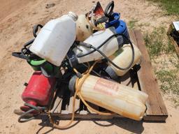 (8) Pump Sprayers, (1) Metal Pump Sprayers, Misc Items