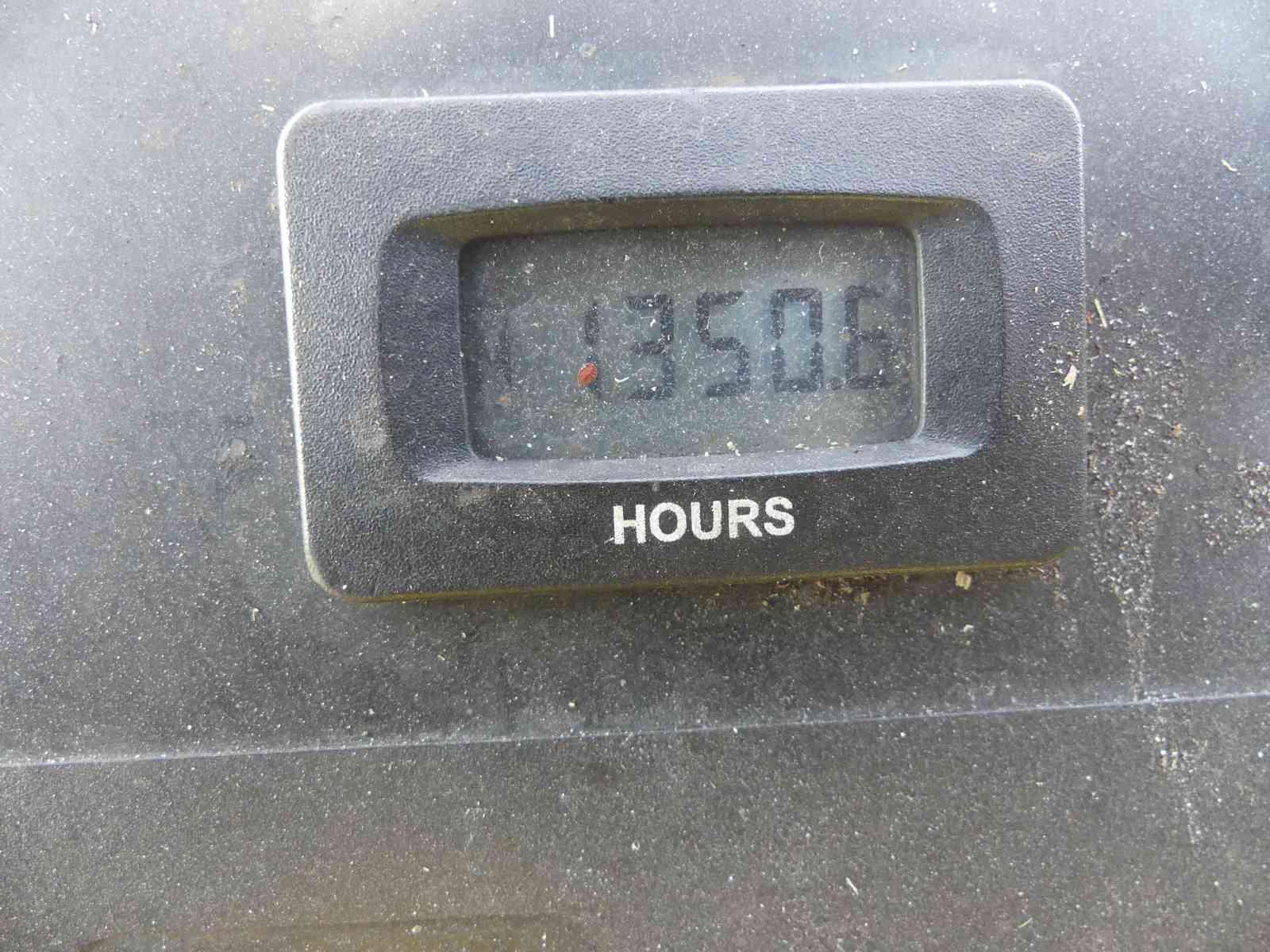 Exmark Turf Tracer Stand-behind Mower, s/n 402330137: Meter Shows 1350 hrs