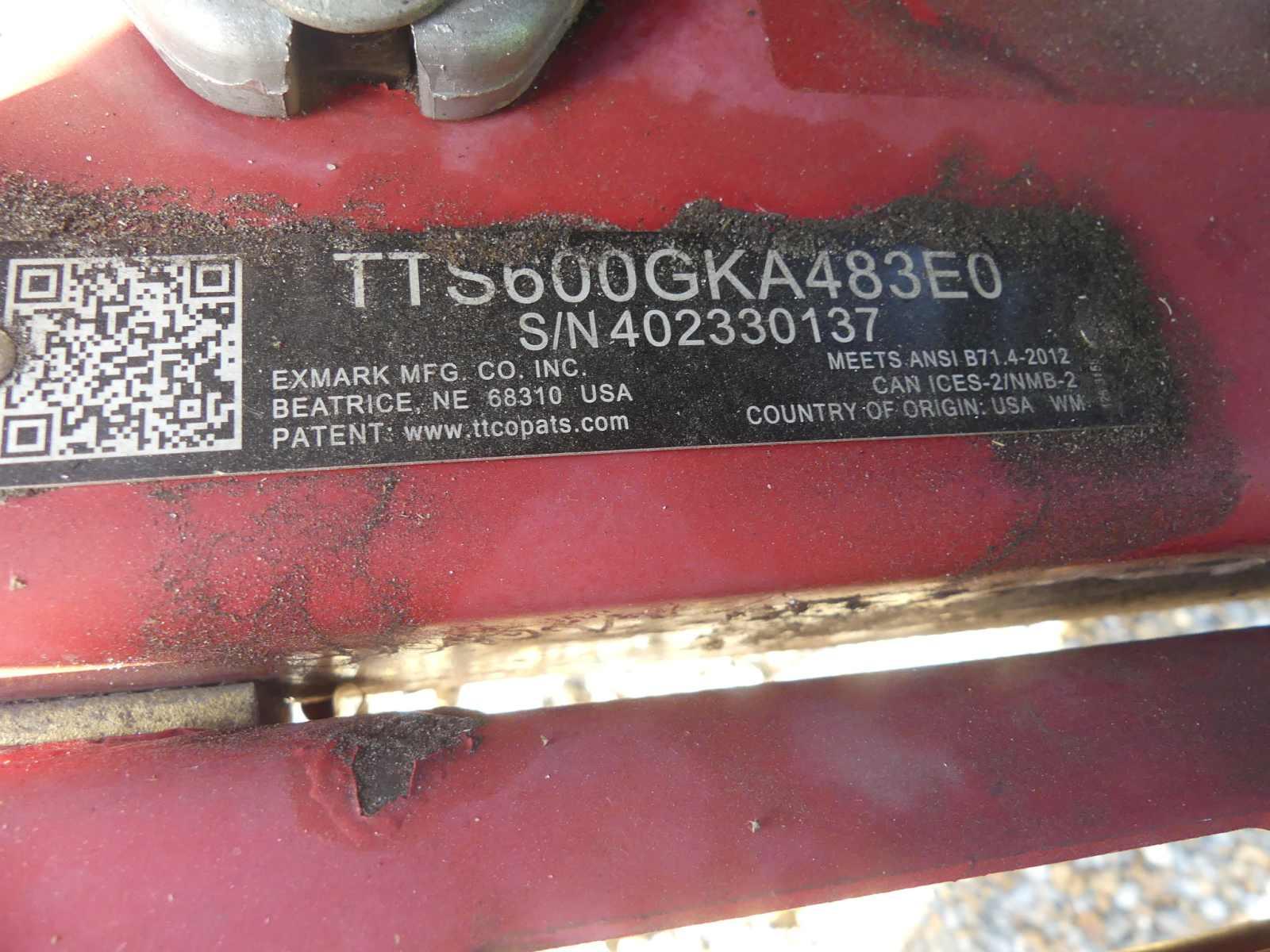 Exmark Turf Tracer Stand-behind Mower, s/n 402330137: Meter Shows 1350 hrs