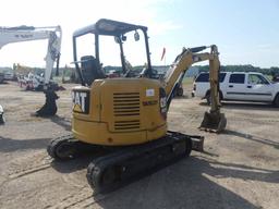 2017 Cat 303.5E2 Mini Excavator, s/n JWY03018: 4-post Canopy, Rubber Tracks
