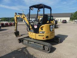 2017 Cat 303.5E2 Mini Excavator, s/n JWY03018: 4-post Canopy, Rubber Tracks