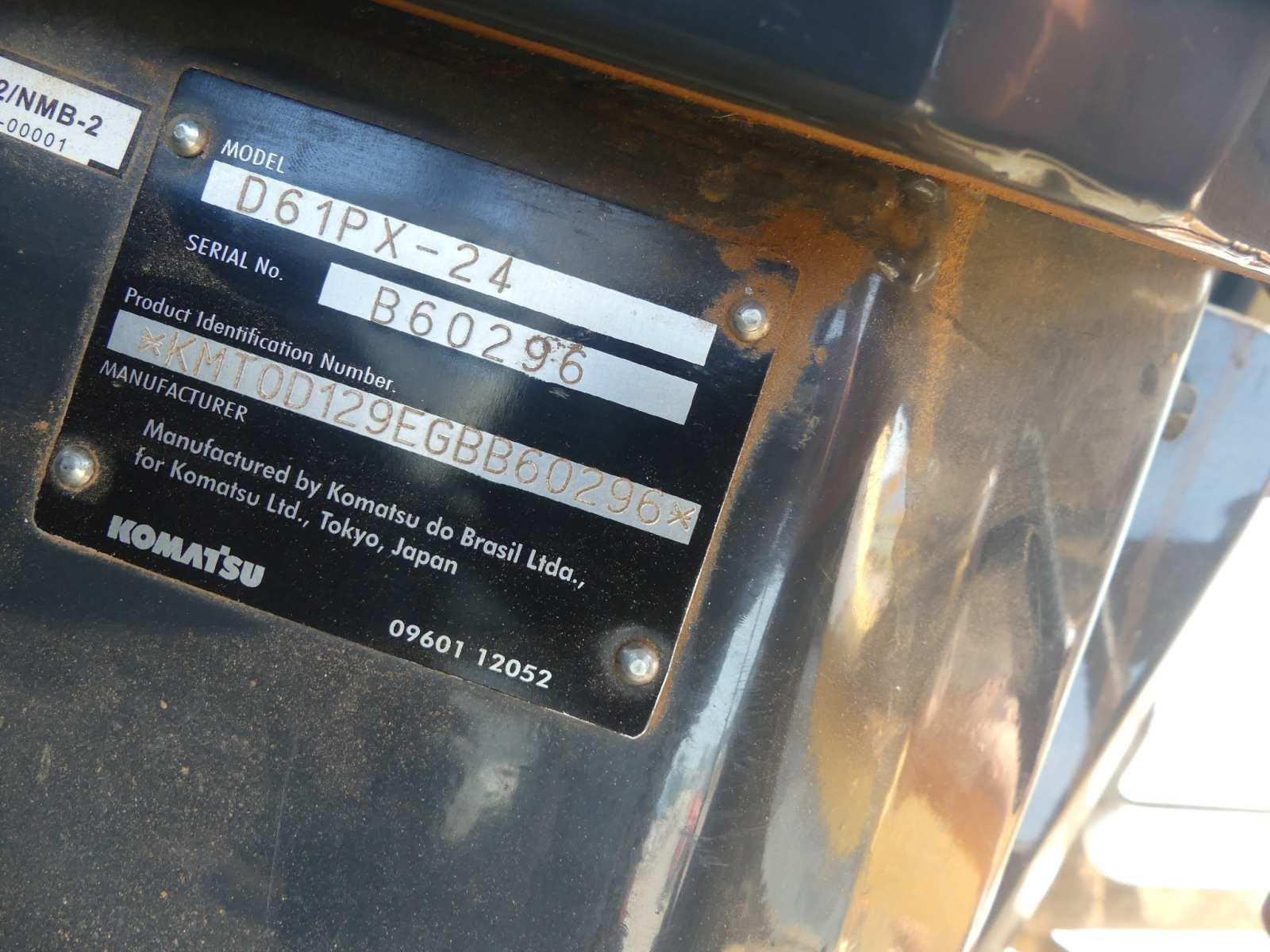 2017 Komatsu D61PX-24 Dozer, s/n B60296: C/A, Rear Ripper, Meter Shows 4898