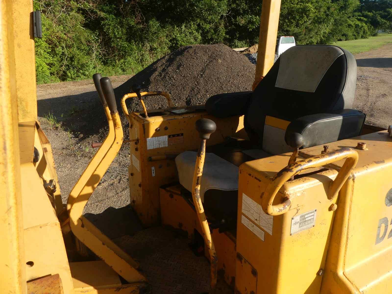 Komatsu D20P Dozer, s/n 50323: 4-post Canopy, 6-way Blade, Pyramid Tracks,