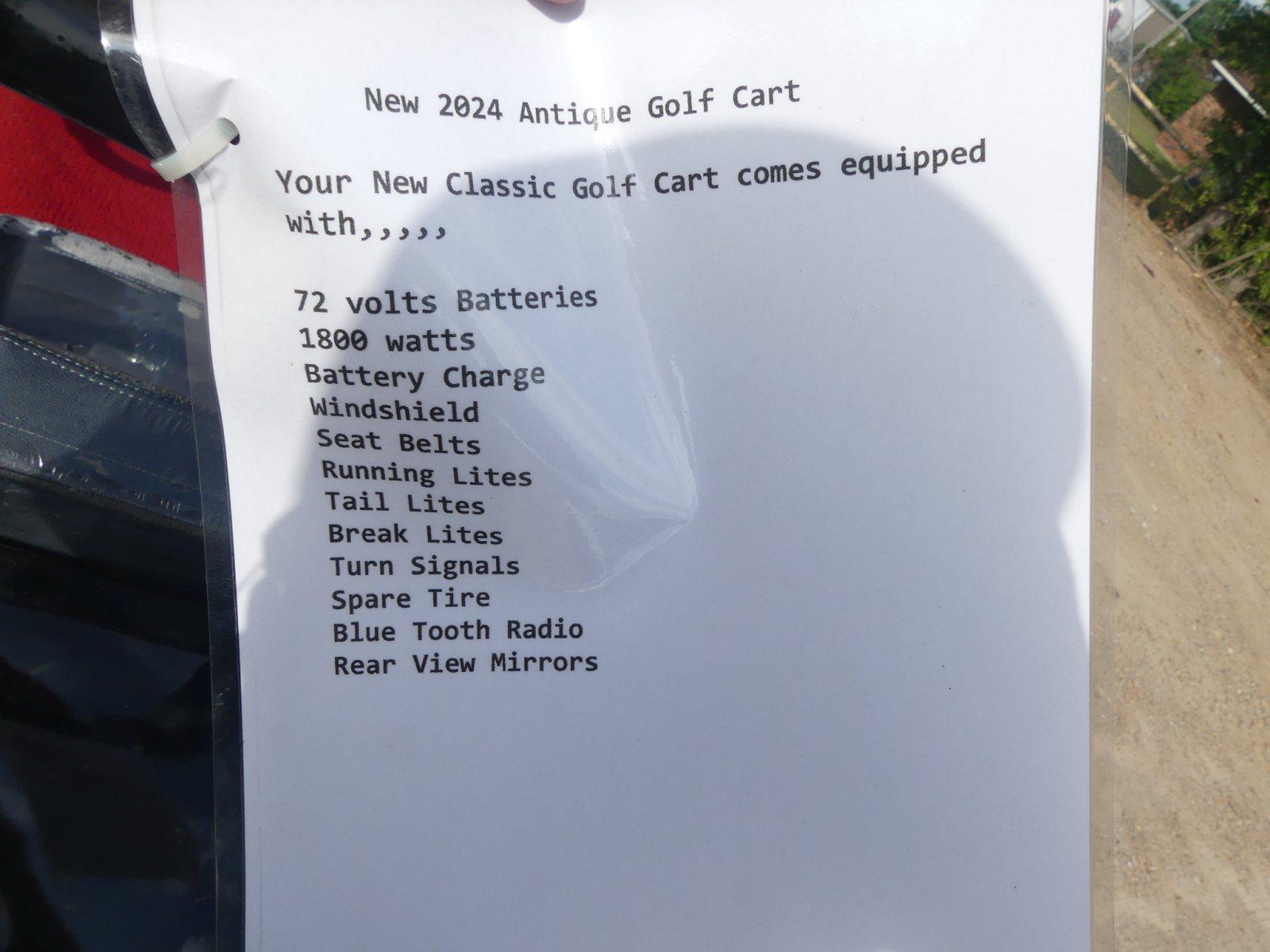 New 2024 Yongkang Electric Cart, s/n R56AXDH45M1051121 (No Title): Antique-
