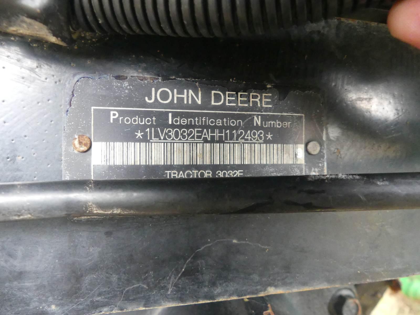 2017 John Deere 3032E Tractor, s/n 1LV3032EAHH112493: Rollbar, JD D160 Load