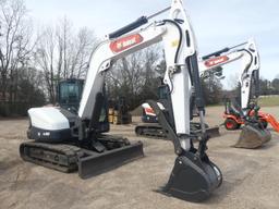 2021 Bobcat E88 Midi Excavator, s/n B4NM11124: C/A, Hyd. Thumb, Rubber Trac