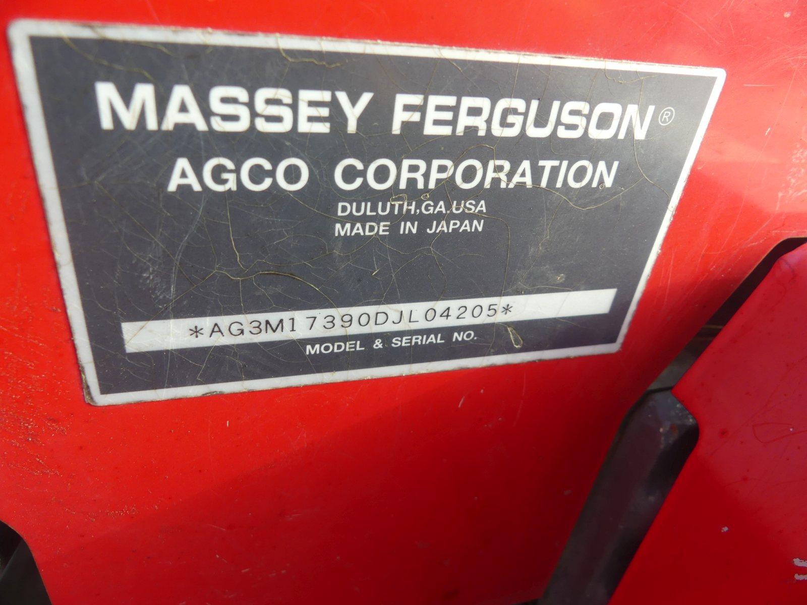 Massey Ferguson 1739E MFWD Tractor, s/n DJL04205: Rollbar, L105E Loader w/