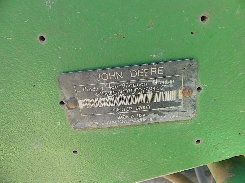 2013 John Deere 8260R MFWD Tractor, s/n 1RW8260RTDP075344: C/A, Front Weigh