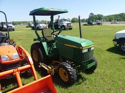John Deere 770 MFWD Tractor, s/n M00770A121461: Canopy, 60" Belly Mower, 80
