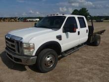 2008 Ford F350 4WD Flatbed Truck, s/n 1FDWW37R28EA56370: Crew Cab, 6.4L Pow