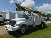2007 Ford F750 Digger Derrick Truck, s/n 3FRXF76S37V404865: S/A, Reg. Cab,