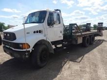 2001 Sterling Acterra Dozer Bed Truck, s/n 2FZHANBS61AJ37092: T/A, Cummins