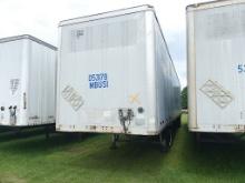 1999 Wabash 53' Van Trailer, s/n 1JJV532W1XL568560: T/A, Rear Barn Doors